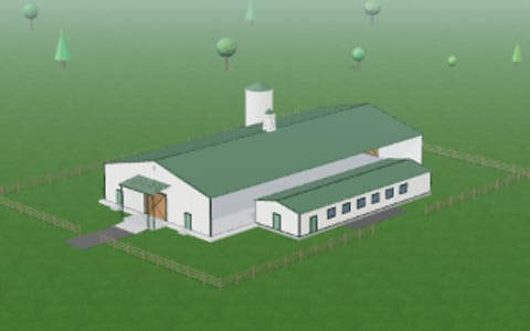 Barns & equestrian buildings: example 3D building model