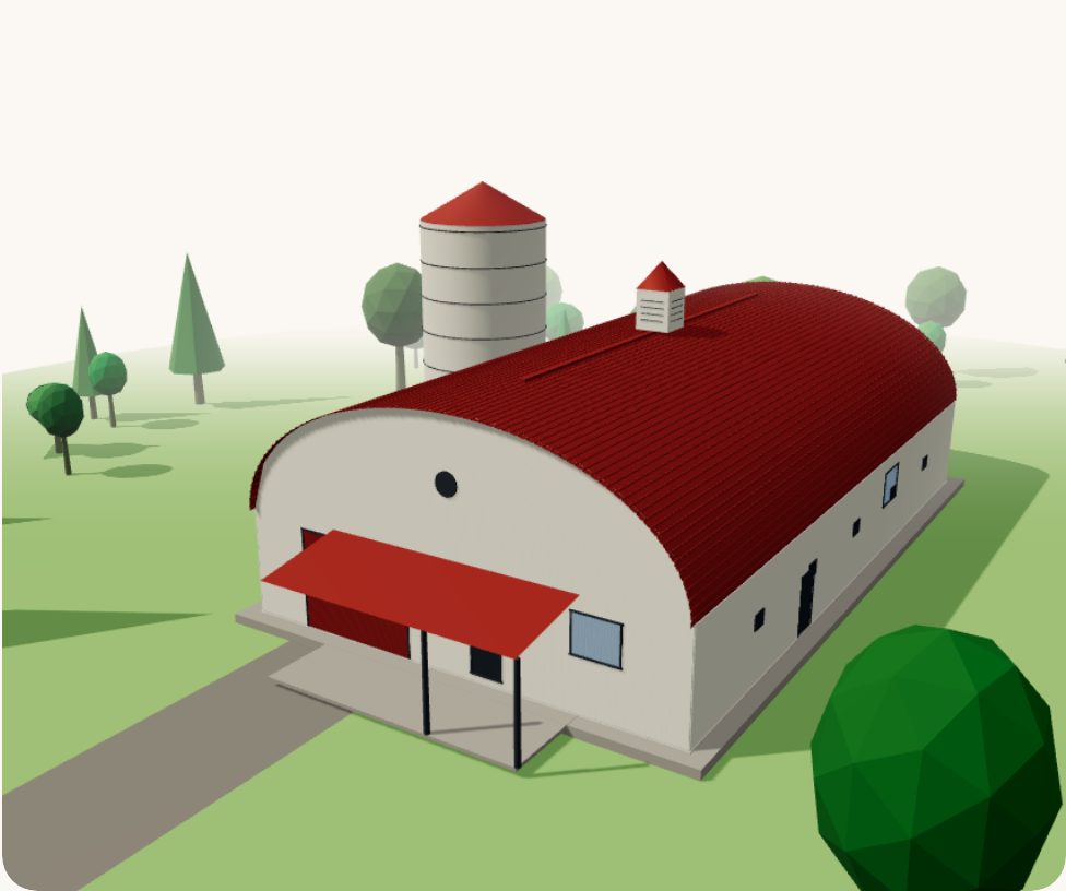 Example arch-roof building model